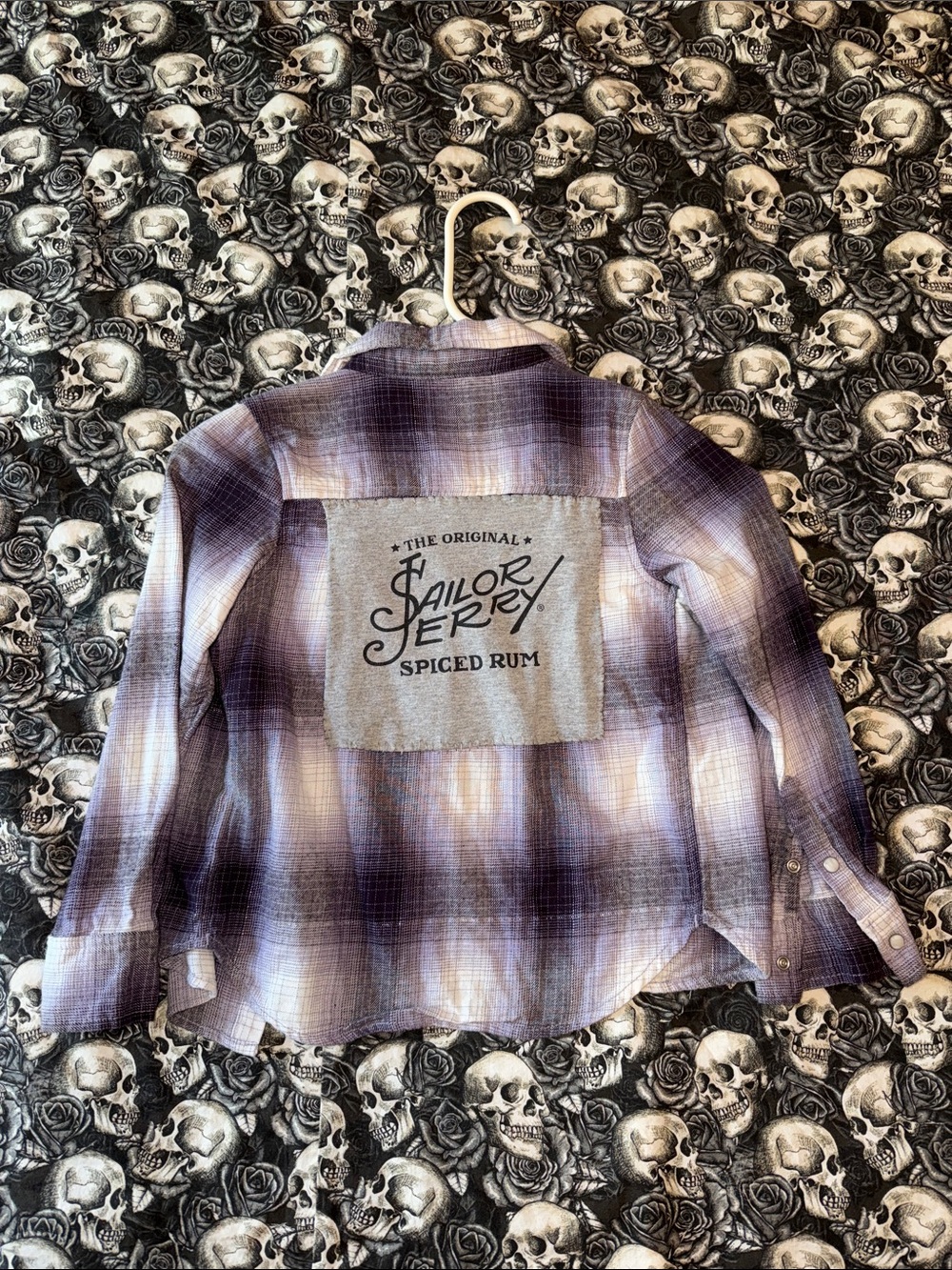RARE hand made TRACTR Sailor Jerry Purple Plaid Kids Flannel Jacket!